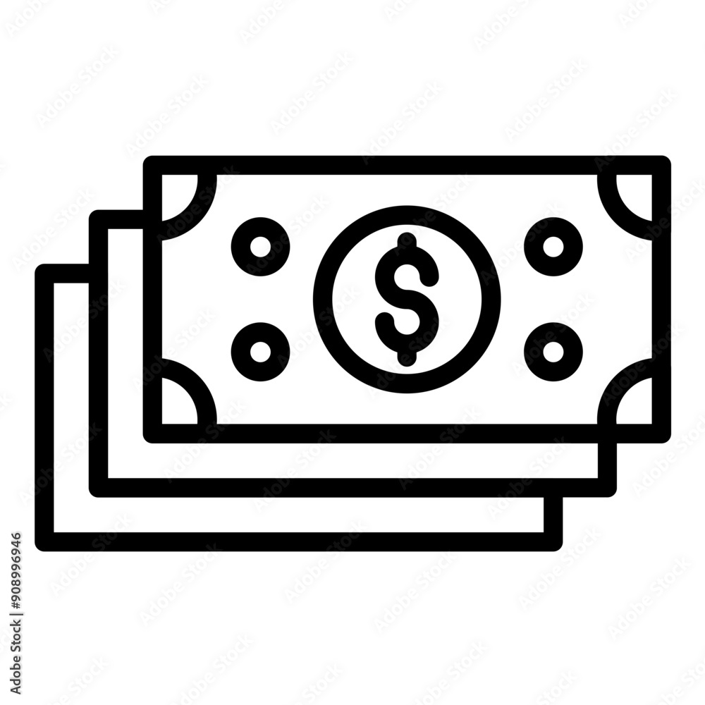 Vector Design Dollar Bills Stack Icon Style