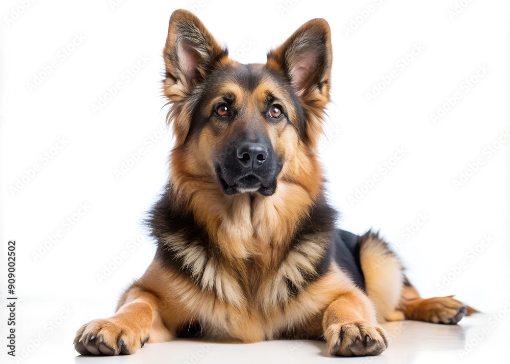 photo a cute shepherd posing isolated on a white background photo a cute shepherd posing isolated on a white background