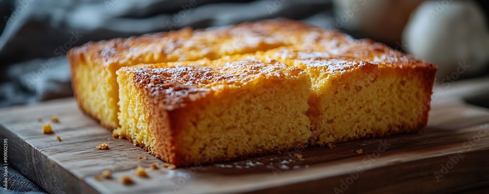 Homemade Lemon Cake with Powdered Sugar