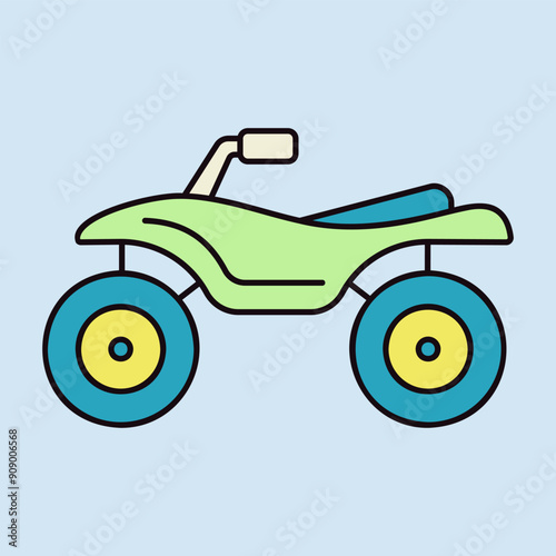 ATV rider, Quad bike flat vector icon