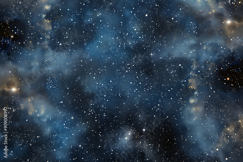 A blue and white starry night sky evokes a sense of wonder and mystery. 
 photo