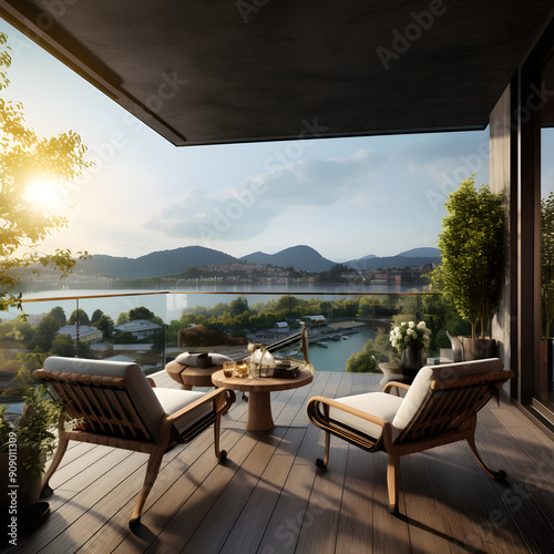 terrace overlooking the sea