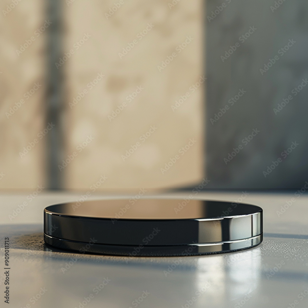 interior of a modern house with close up product display podium interior of a modern house with close up product display podium