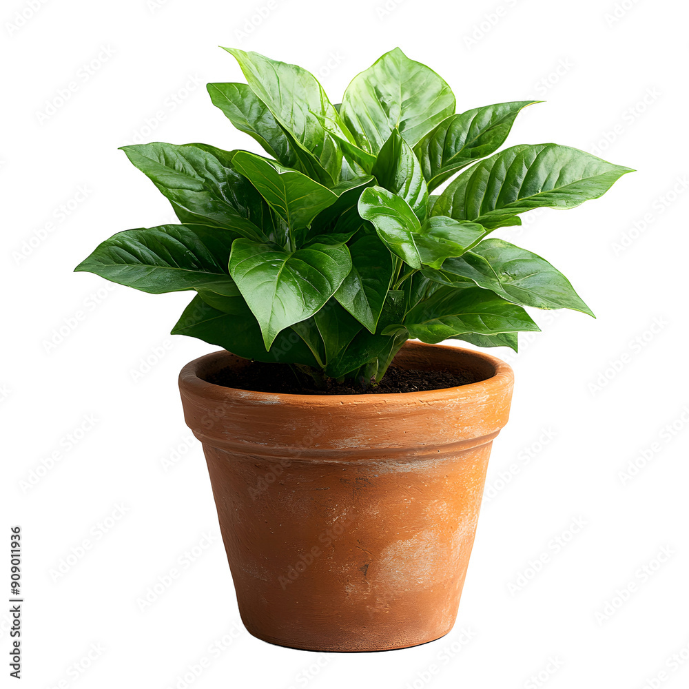 A single, terracotta plant pot with a simple design, isolated on a white background. A single, terracotta plant pot with a simple design, isolated on a white background.
