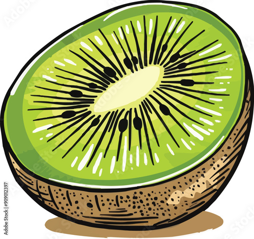 kiwi fruit icon graphic illustration,generative ai