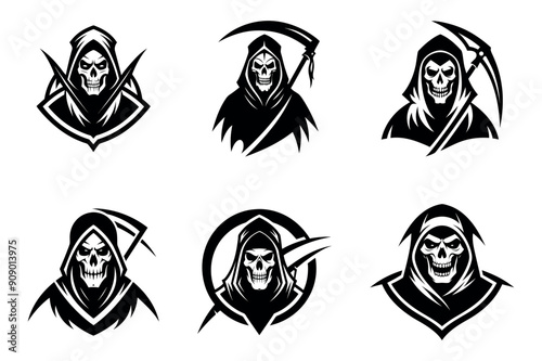 Grim Reaper silhouette vector graphic Illustration