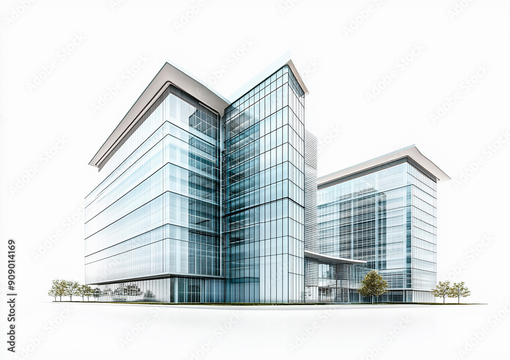 Modern office buildings on a bright uniform background. Modern office buildings on a bright uniform background.
