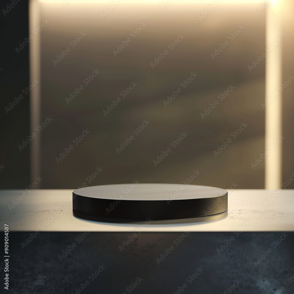 interior of a modern house with close up product display podium interior of a modern house with close up product display podium