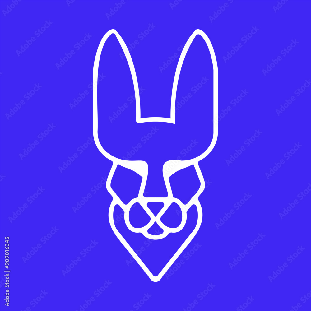 Elegant rabbit logo linear illustration Elegant rabbit logo linear illustration