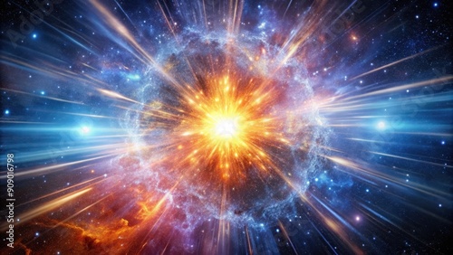 Big Bang's cosmic explosion in outer space, universe, astronomy, explosion, creation, cosmic, energy, galaxy, stars