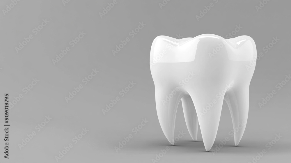 white 3D tooth stands alone against a blank background, symbolizing dental health, cleanliness, and care. Ideal for concepts related to oral hygiene, dental treatments, or health awareness white 3D tooth stands alone against a blank background, symbolizing dental health, cleanliness, and care. Ideal for concepts related to oral hygiene, dental treatments, or health awareness