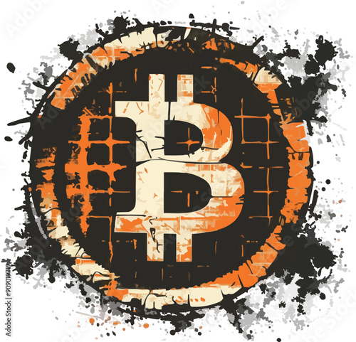 Wallpaper Mural logo type bitcoin t shirt design,generative ai Torontodigital.ca