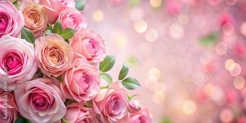 Floral background with pink roses, floral, background, roses, pink, petals, bloom, flora, garden, nature, delicate, vibrant