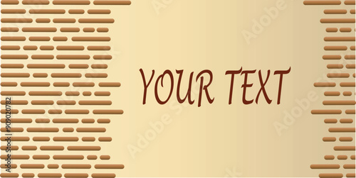 Flat business template on color background for text Abstract art. Vector design. banner with bricks on beige background for web design ribbon.
