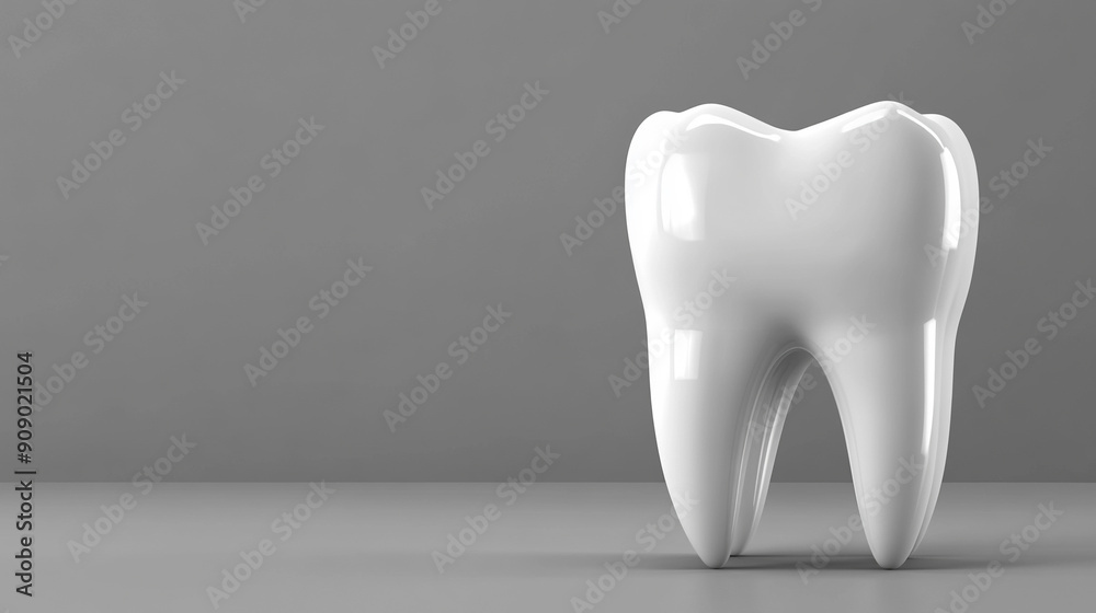 white 3D tooth stands alone against a blank background, symbolizing dental health, cleanliness, and care. Ideal for concepts related to oral hygiene, dental treatments, or health awareness white 3D tooth stands alone against a blank background, symbolizing dental health, cleanliness, and care. Ideal for concepts related to oral hygiene, dental treatments, or health awareness