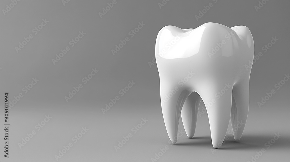 white 3D tooth stands alone against a blank background, symbolizing dental health, cleanliness, and care. Ideal for concepts related to oral hygiene, dental treatments, or health awareness white 3D tooth stands alone against a blank background, symbolizing dental health, cleanliness, and care. Ideal for concepts related to oral hygiene, dental treatments, or health awareness