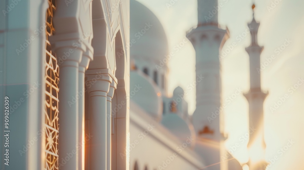 A serene mosque with intricate designs, surrounded by the neon vibrancy of the city, blending tradition and modernity in a harmonious nightscape A serene mosque with intricate designs, surrounded by the neon vibrancy of the city, blending tradition and modernity in a harmonious nightscape