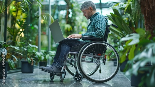 The man working on laptop photo