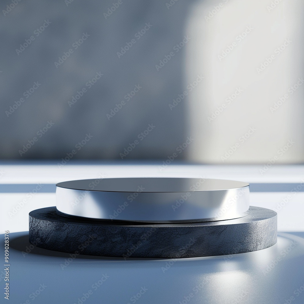 interior of a modern house with close up product display podium interior of a modern house with close up product display podium