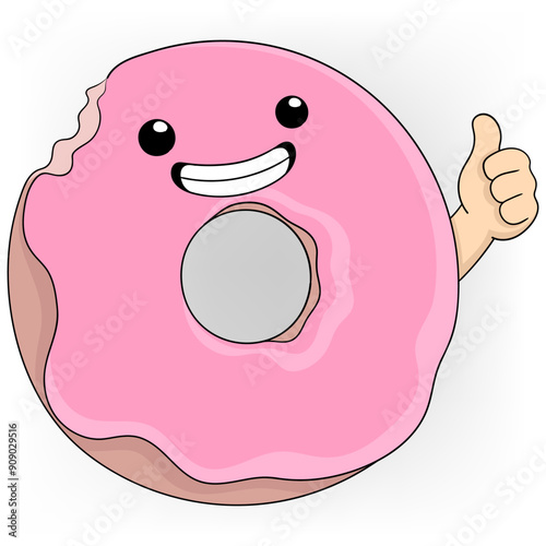glazed donut showing a thumbs up as a sign of liking