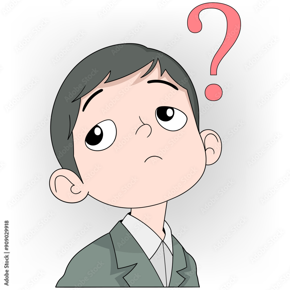 doodle cartoon illustration of thinking activity doodle cartoon illustration of thinking activity