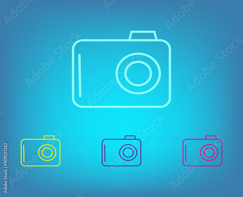 Vector color icons on blue background with gradient