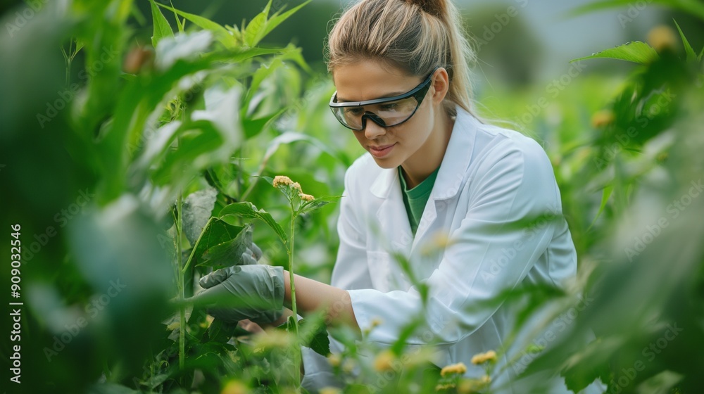 A team of scientists researching innovative methods to improve agricultural practices