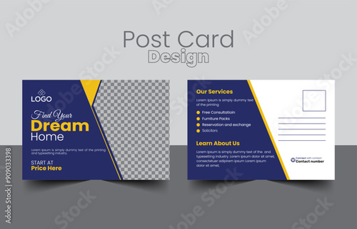 New Unique Post Card Template Layout design.