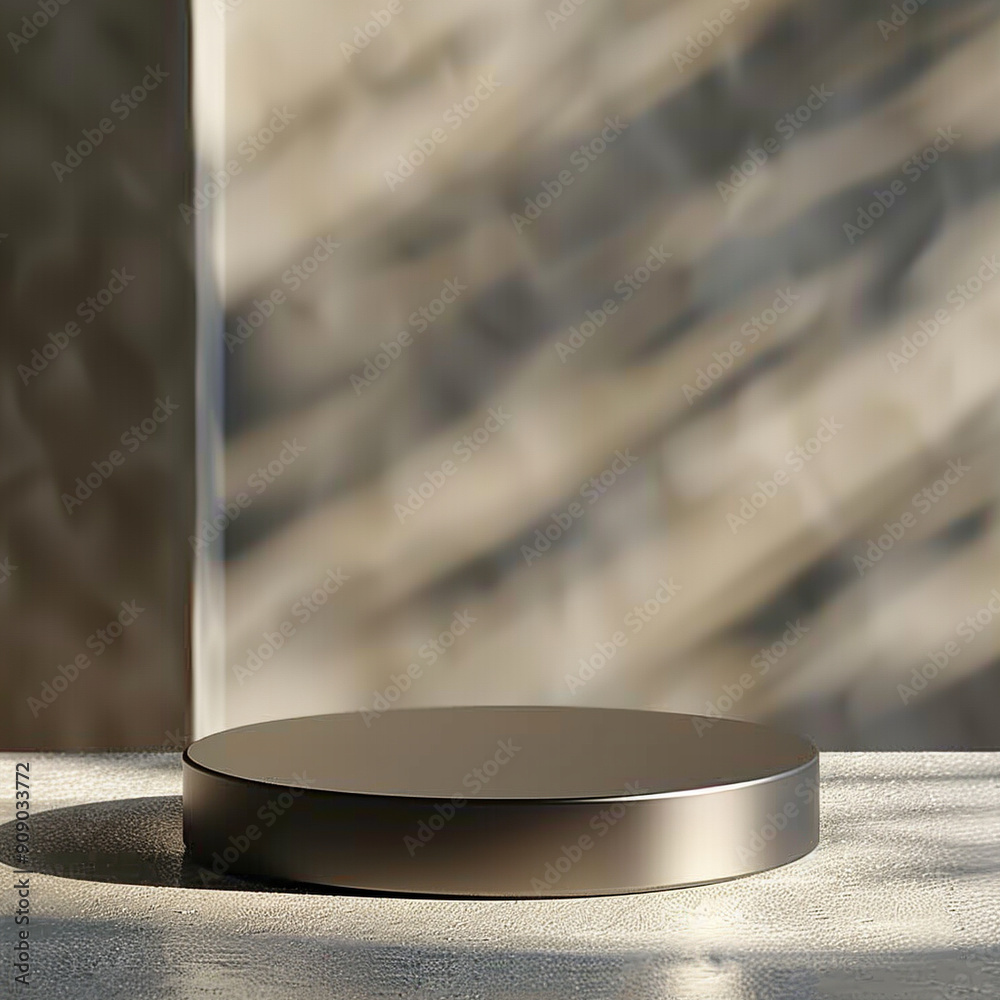 interior of a modern house with close up product display podium interior of a modern house with close up product display podium