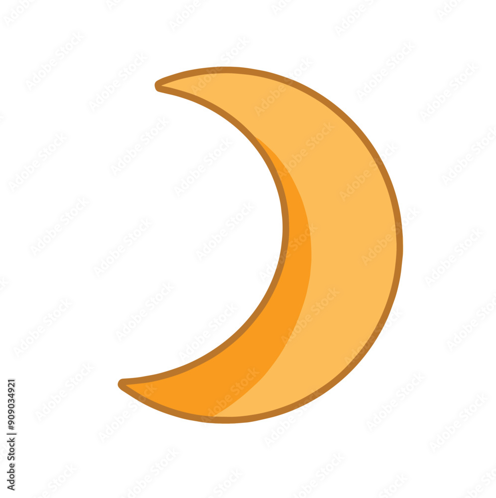 Vector half moon is isolated on the white background Vector half moon is isolated on the white background