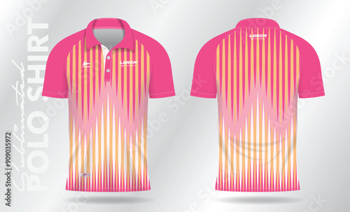 Polo shirt template for soccer jersey, football kit or sports uniform. polo shirt for sport uniform in front view and back view