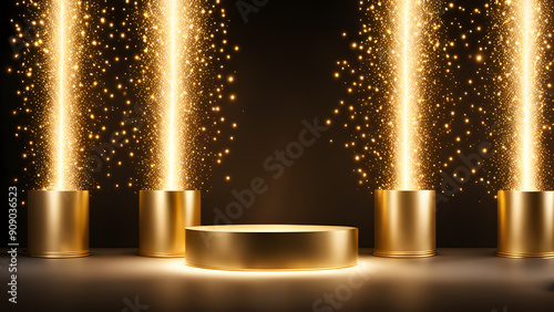 Abstract scene podium mockup. Award ceremony concept.
