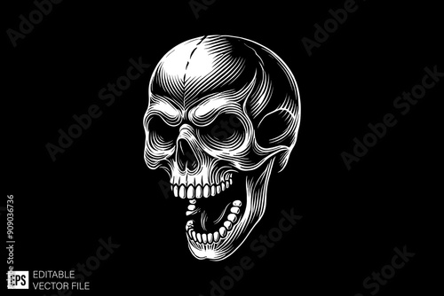 Skull head illustration graphic design ideas templates