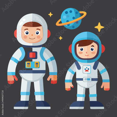 Cute astronaut mascot cartoon vector illustration generated Ai