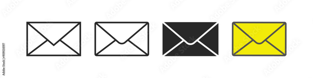 Mail Envelope icon set. newsletter web buttons. close email letter outline vector symbol. flat thin e-mail pictogram on white background. send mail message line sign. Communication, Messaging, Social Mail Envelope icon set. newsletter web buttons. close email letter outline vector symbol. flat thin e-mail pictogram on white background. send mail message line sign. Communication, Messaging, Social