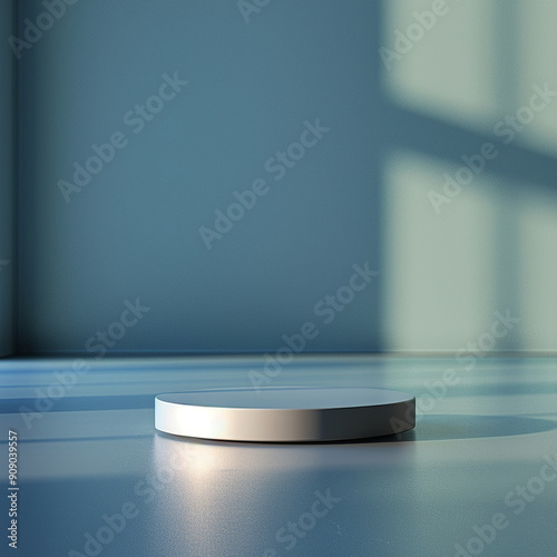 interior of a modern house with close up product display podium