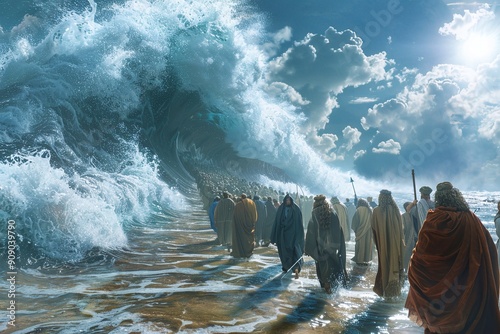 ai generative followers of the prophet who crossed the divided sea