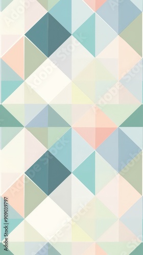 The design showcases a geometric arrangement of pastel diamonds in soothing shades, creating a visually appealing and modern aesthetic