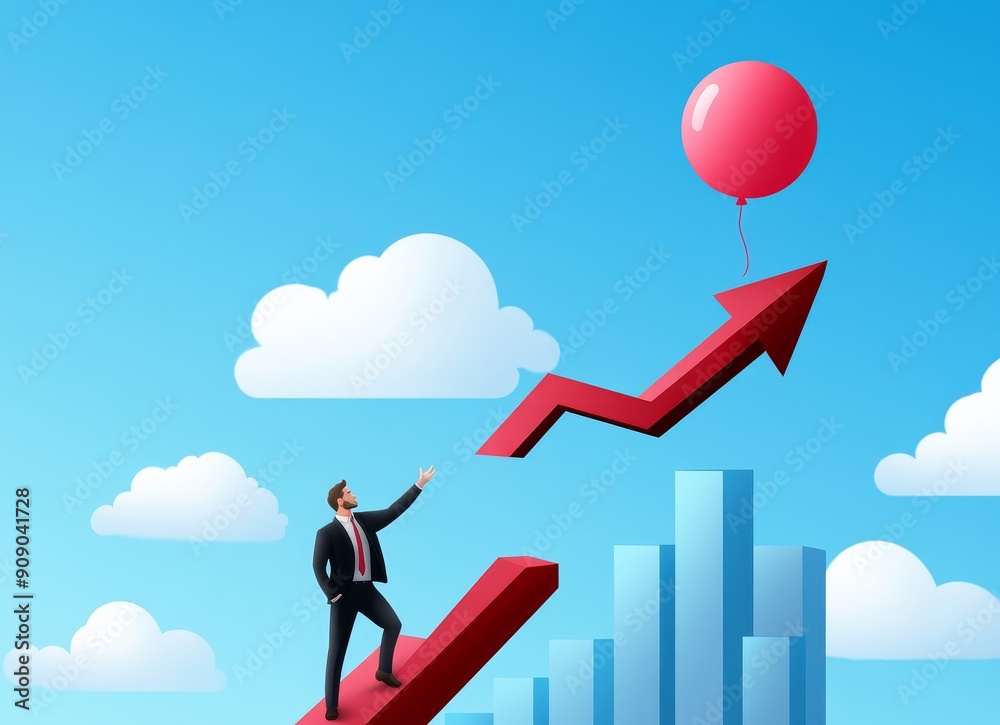 A bar graph showing growth of business sales A bar graph showing growth of business sales