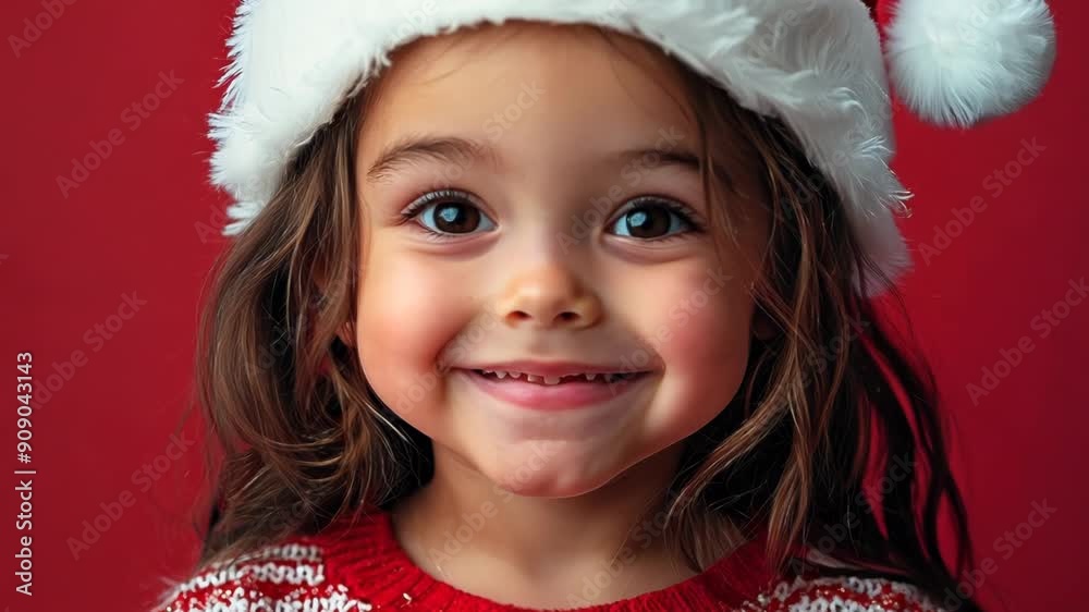 Cheerful Child in Christmas Outfit Cheerful Child in Christmas Outfit