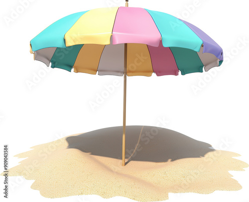 Beach umbrella in sand