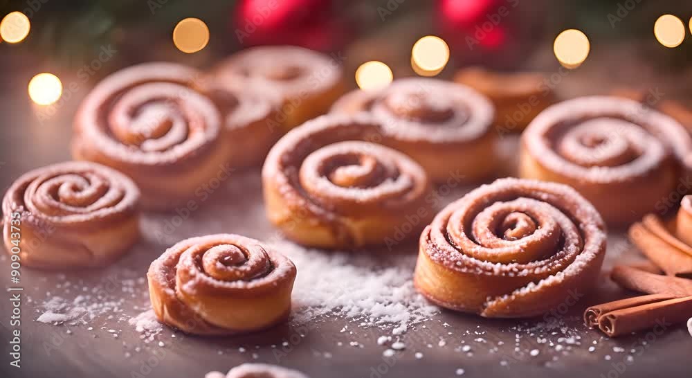 Cinnamon rolls at Christmas. Cinnamon rolls at Christmas.