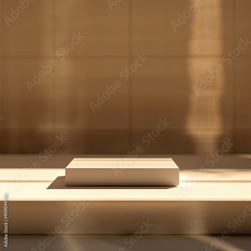 interior of a modern house with close up product display podium