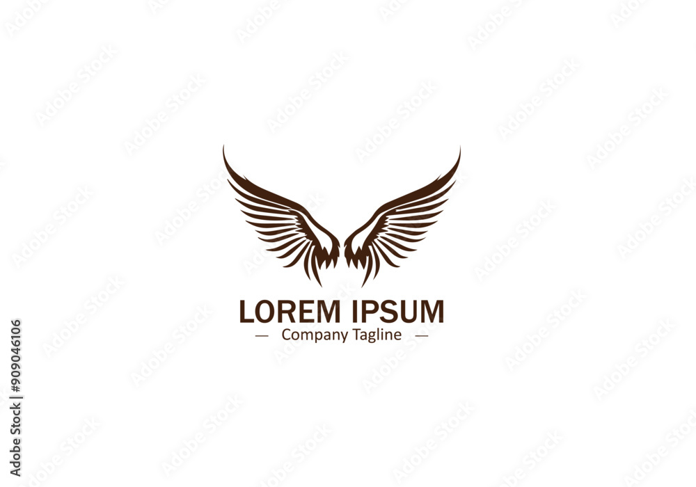 Isolated Abstract Wing Feather Silhouette Vector for Modern Logo Icons Isolated Abstract Wing Feather Silhouette Vector for Modern Logo Icons