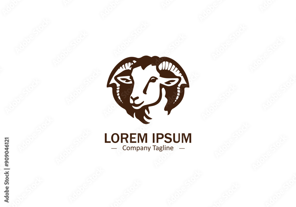 Isolated Sheep Logo Design with Abstract and Modern Pet Icon Elements Isolated Sheep Logo Design with Abstract and Modern Pet Icon Elements