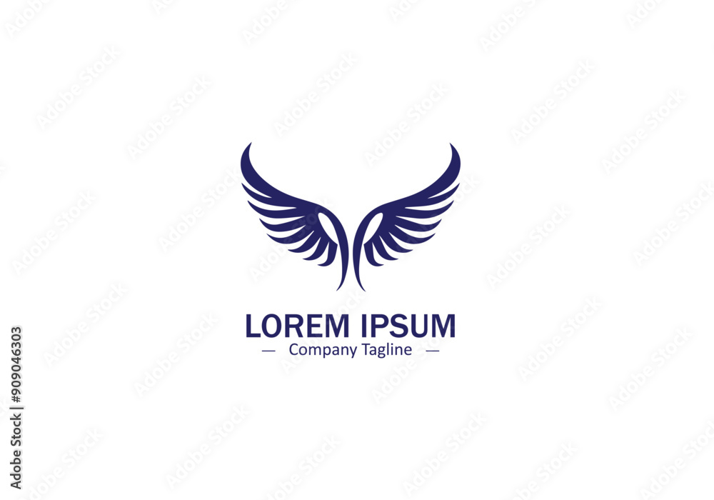 Isolated Wing Feather Logo Design with Abstract and Modern Icon Elements Isolated Wing Feather Logo Design with Abstract and Modern Icon Elements