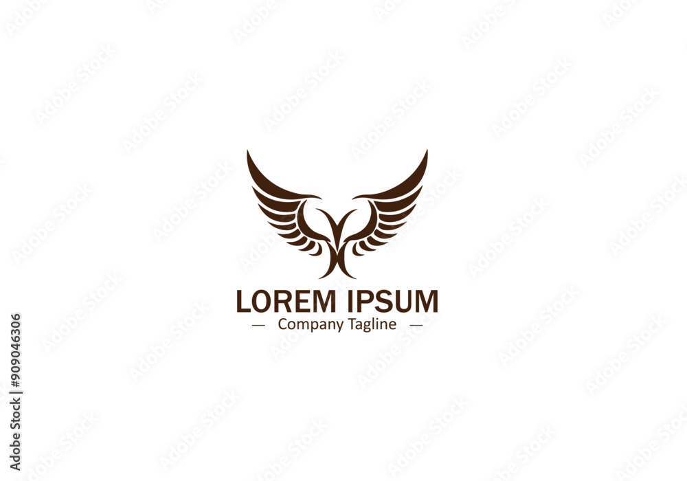 Isolated Wing Feather Logo Design with Abstract and Modern Icon Elements Isolated Wing Feather Logo Design with Abstract and Modern Icon Elements