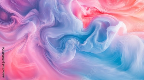 Abstract Swirling Watercolor in Pink, Blue, and White