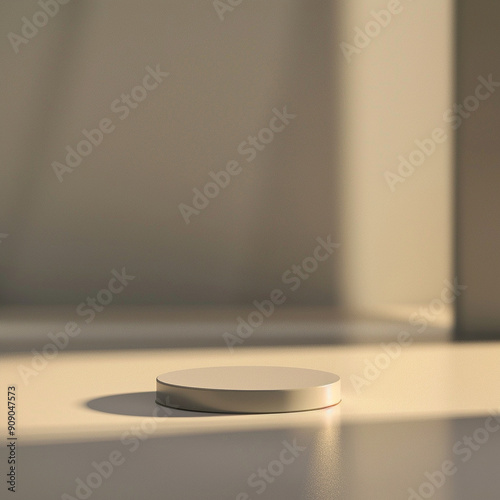 interior of a modern house with close up product display podium