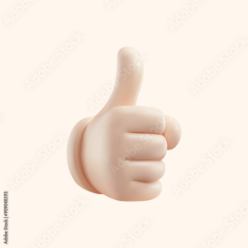 3d rendering of a human hand isolated on a white background. Realistic 3d vector illustration.